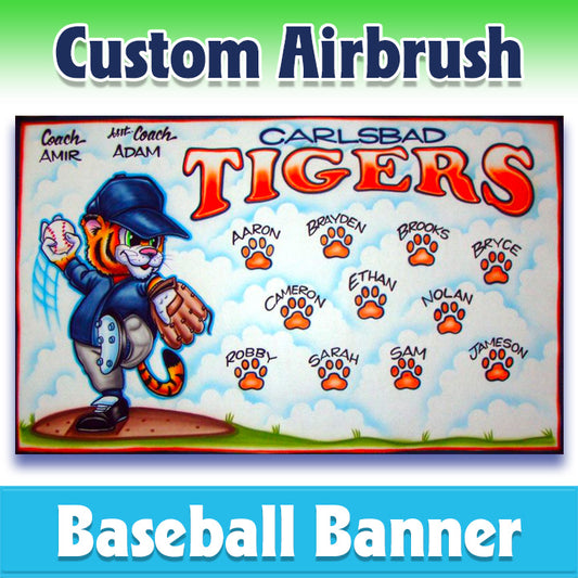 Airbrush Baseball Banner - Tigers -1002