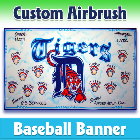 Airbrush Baseball Banner - Tigers -1004