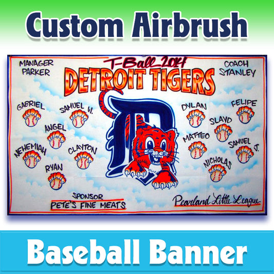 Airbrush Baseball Banner - Tigers -1005