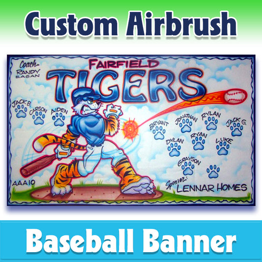 Airbrush Baseball Banner - Tigers -1006