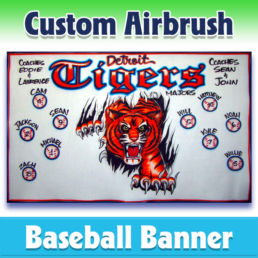 Airbrush Baseball Banner - Tigers -1007