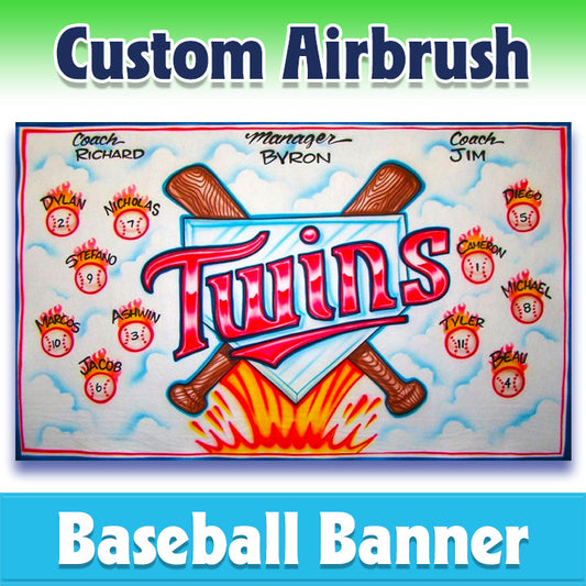 Airbrush Baseball Banner - Twins -1001
