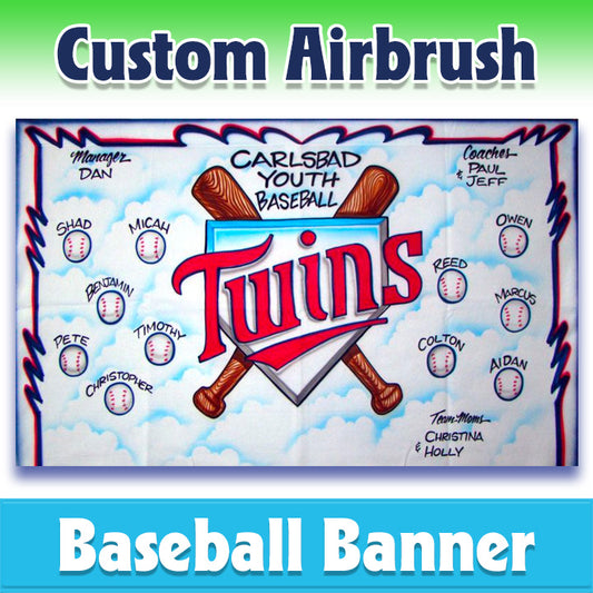 Airbrush Baseball Banner - Twins -1002
