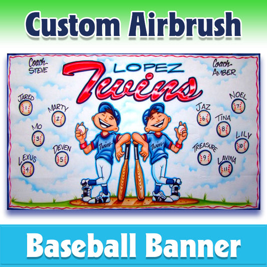 Airbrush Baseball Banner - Twins -1005