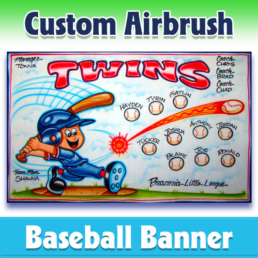 Airbrush Baseball Banner - Twins -1006