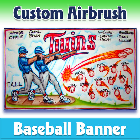 Airbrush Baseball Banner - Twins -1007