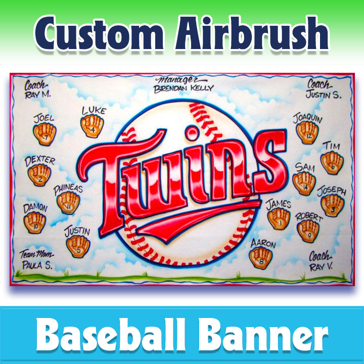 Airbrush Baseball Banner - Twins -1008