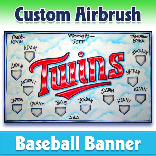 Airbrush Baseball Banner - Twins -1009