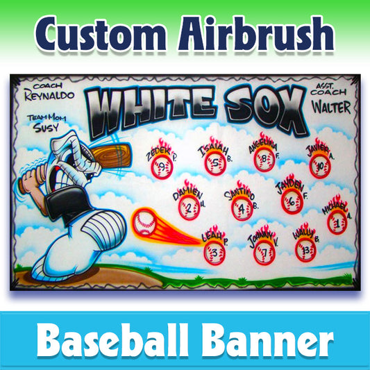 Airbrush Baseball Banner - White Sox -1001