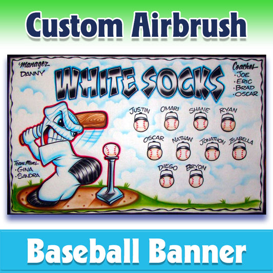 Airbrush Baseball Banner - White Sox -1002