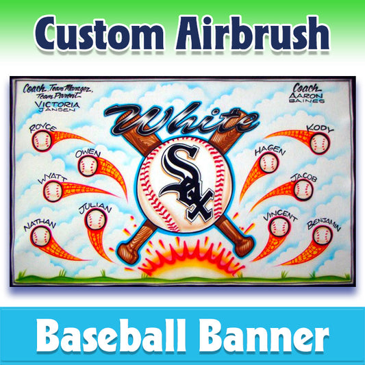 Airbrush Baseball Banner - White Sox -1003