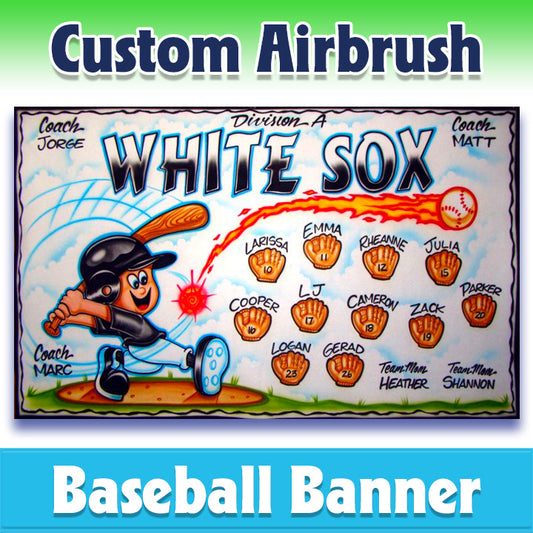 Airbrush Baseball Banner - White Sox -1004