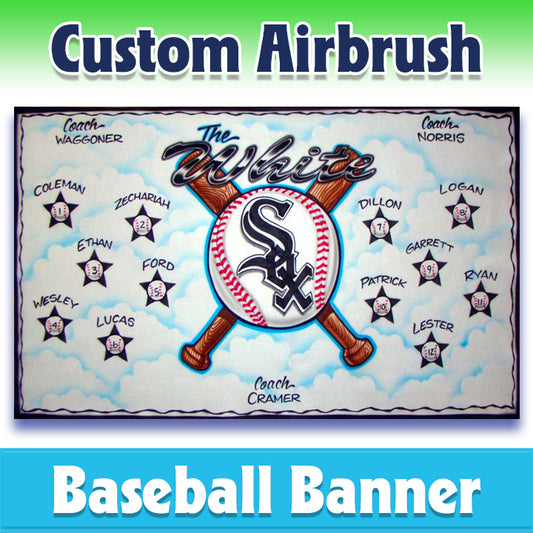 Airbrush Baseball Banner - White Sox -1006