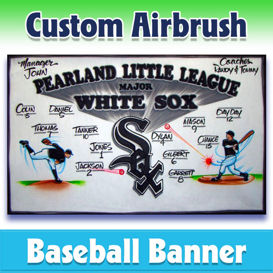 Airbrush Baseball Banner - White Sox -1008