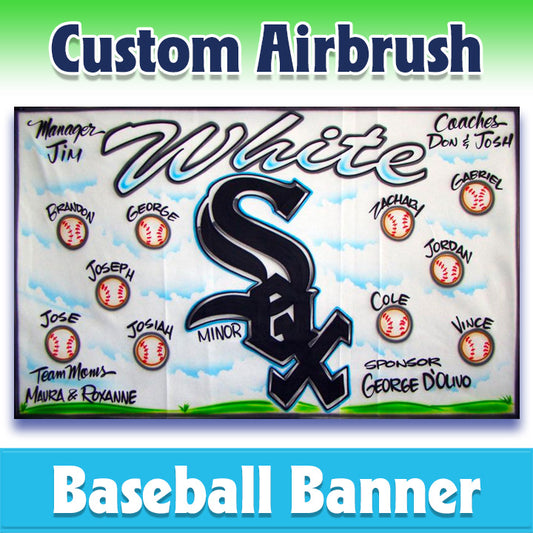Airbrush Baseball Banner - White Sox -1009