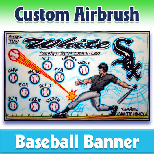Airbrush Baseball Banner - White Sox -1010