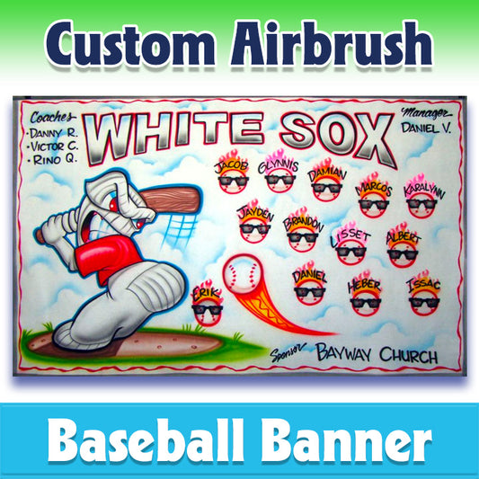 Airbrush Baseball Banner - White Sox -1011