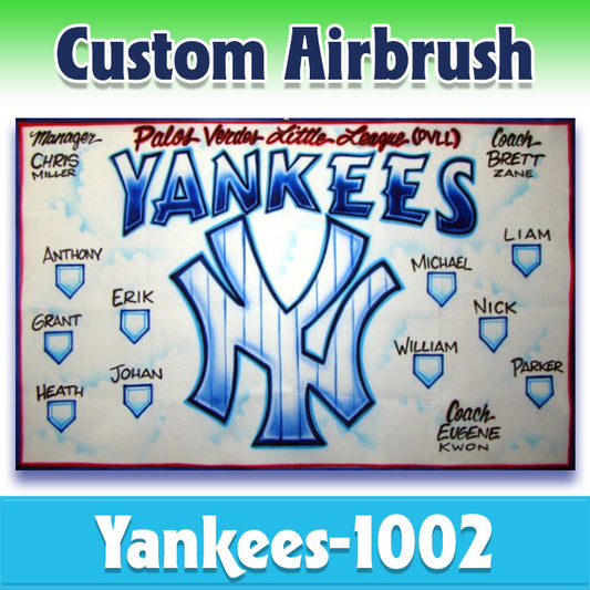 Airbrush Baseball Banner - Yankees -1002