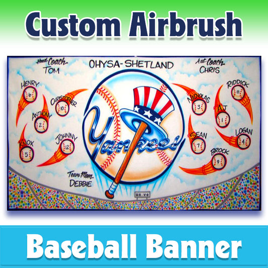 Airbrush Baseball Banner - Yankees -1003