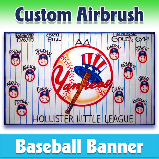 Airbrush Baseball Banner - Yankees -1006