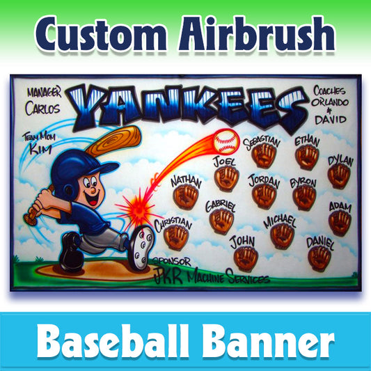 Airbrush Baseball Banner - Yankees -1009
