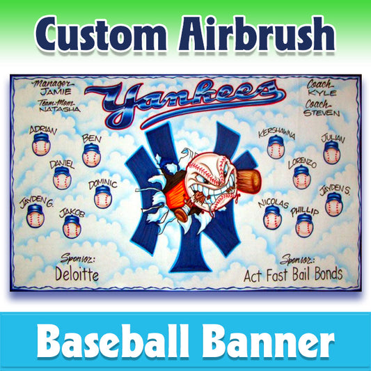 Airbrush Baseball Banner - Yankees -1011