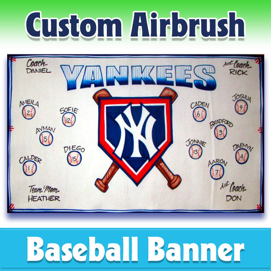 Airbrush Baseball Banner - Yankees -1012
