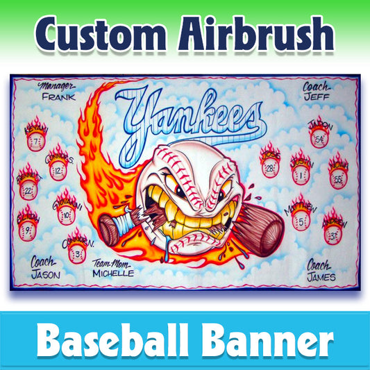 Airbrush Baseball Banner - Yankees -1013
