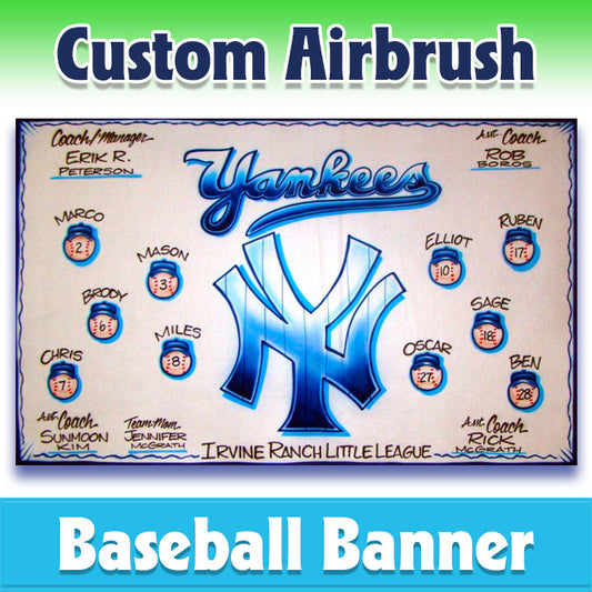 Airbrush Baseball Banner - Yankees -1014