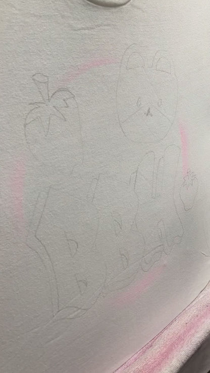 BBH Baekhyun graffiti letters with Teolaegi, strawberries and hearts