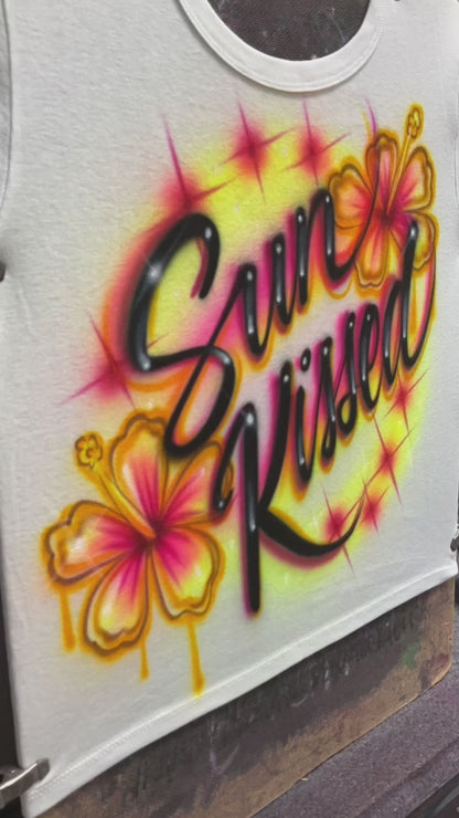 Sun Kissed Airbrushed Hibiscus Shirt