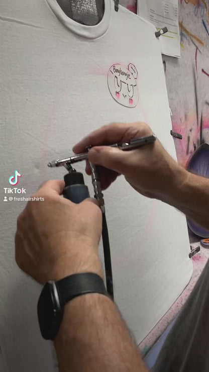 Airbrushed T-shirt - Mingyu - Hearts - Bongbongie Head