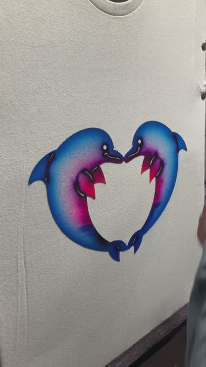 Midnight Sun Dolphin Heart Airbrush Shirt