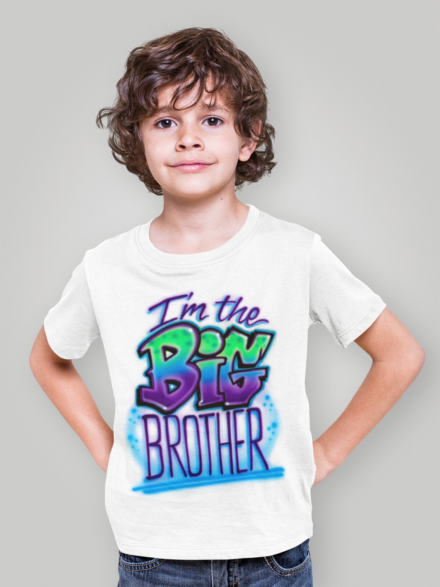 Airbrushed T-shirt - I'm the Big Brother - You Choose Color
