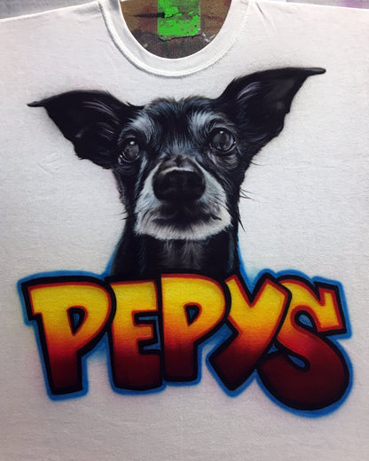Airbrush T-shirt - Pet Portrait - Pet Name