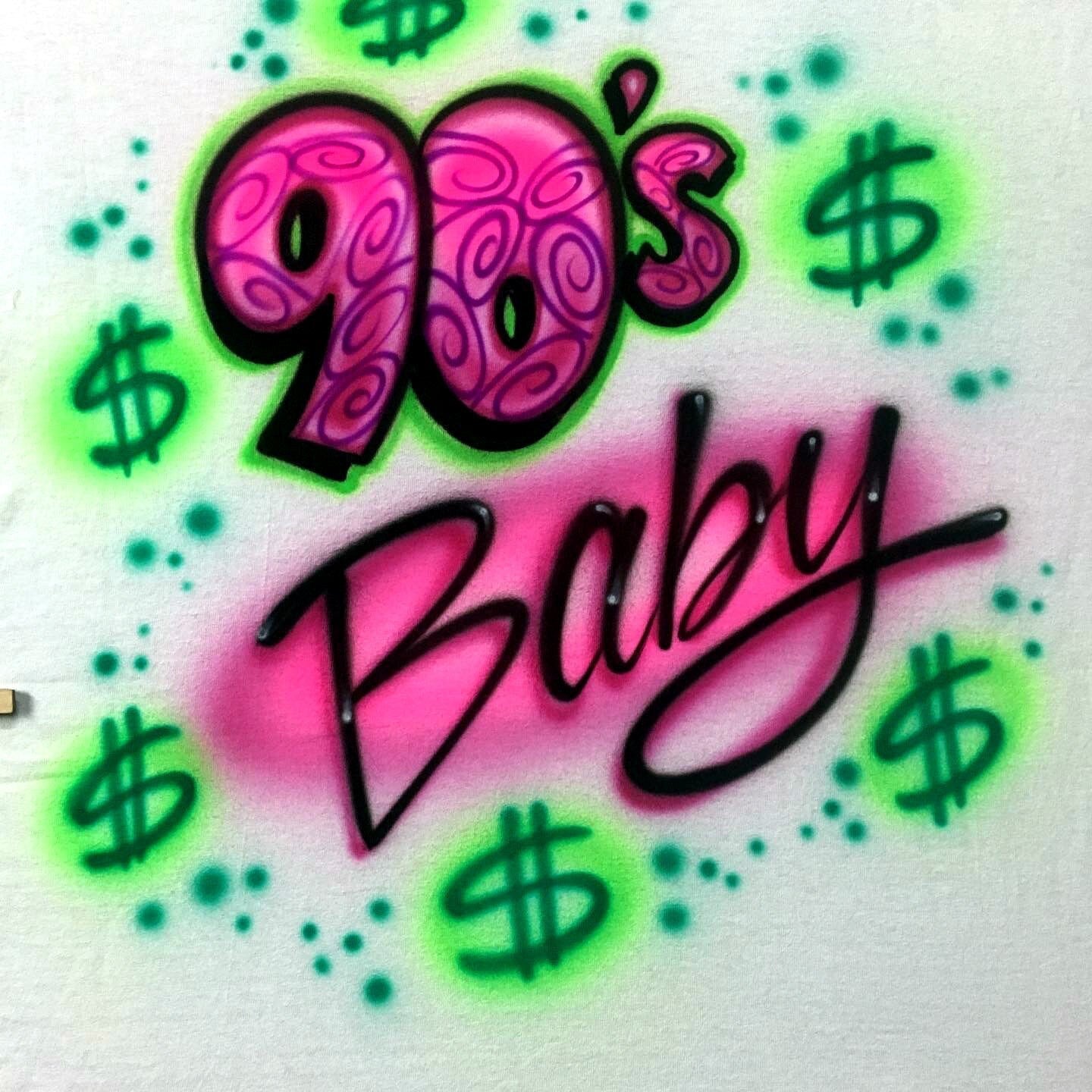 Airbrush T-shirt - Graffiti - 90's baby design