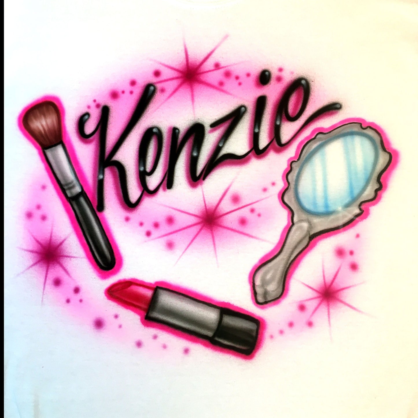 Airbrush T-shirt - Makeup - Glam - Personalized - Gift - Name