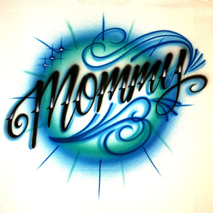 Airbrushed T-shirt  * Your Name * You Choose Color