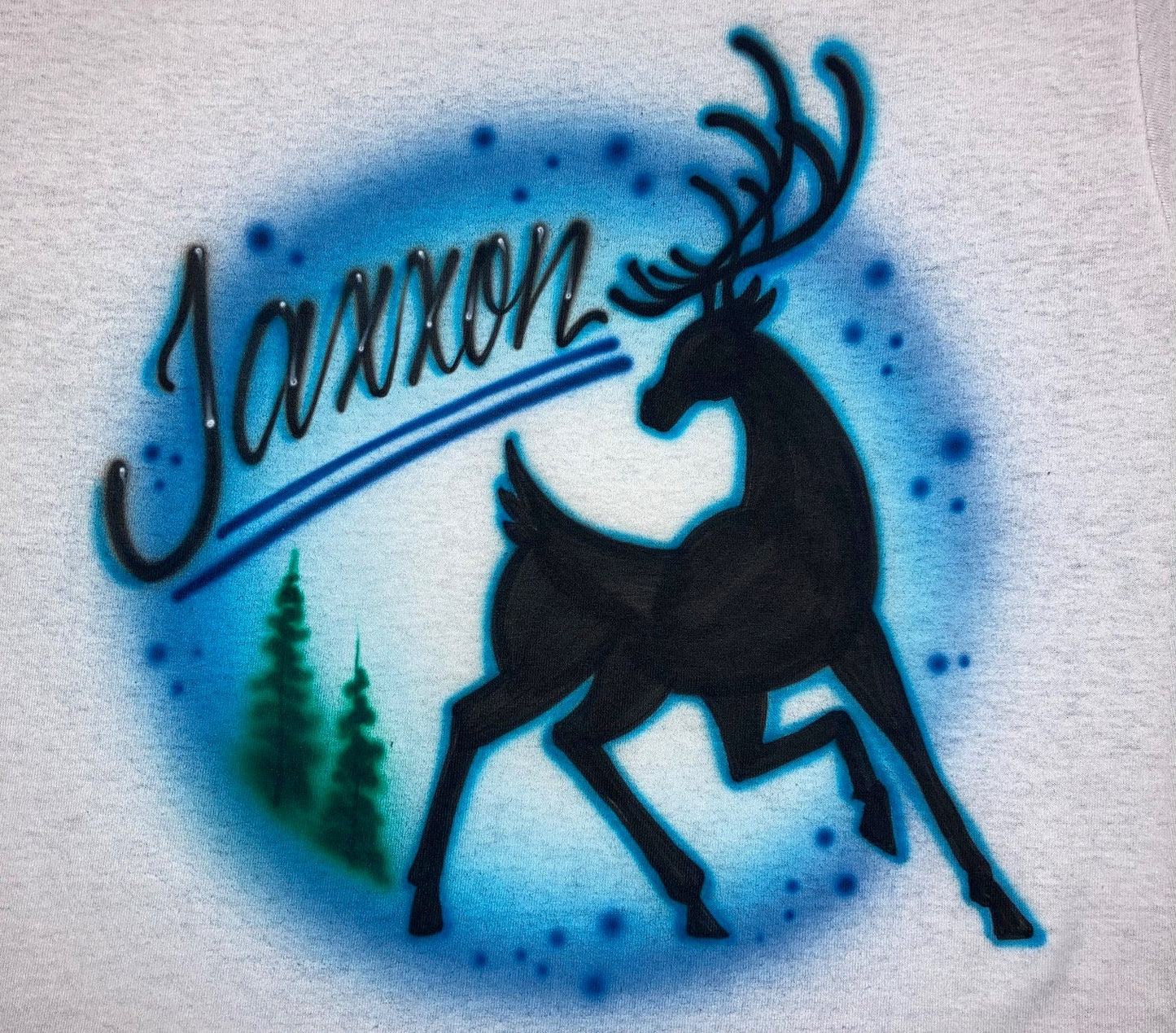 Airbrushed T-shirt * Running Deer * Your Name/Word