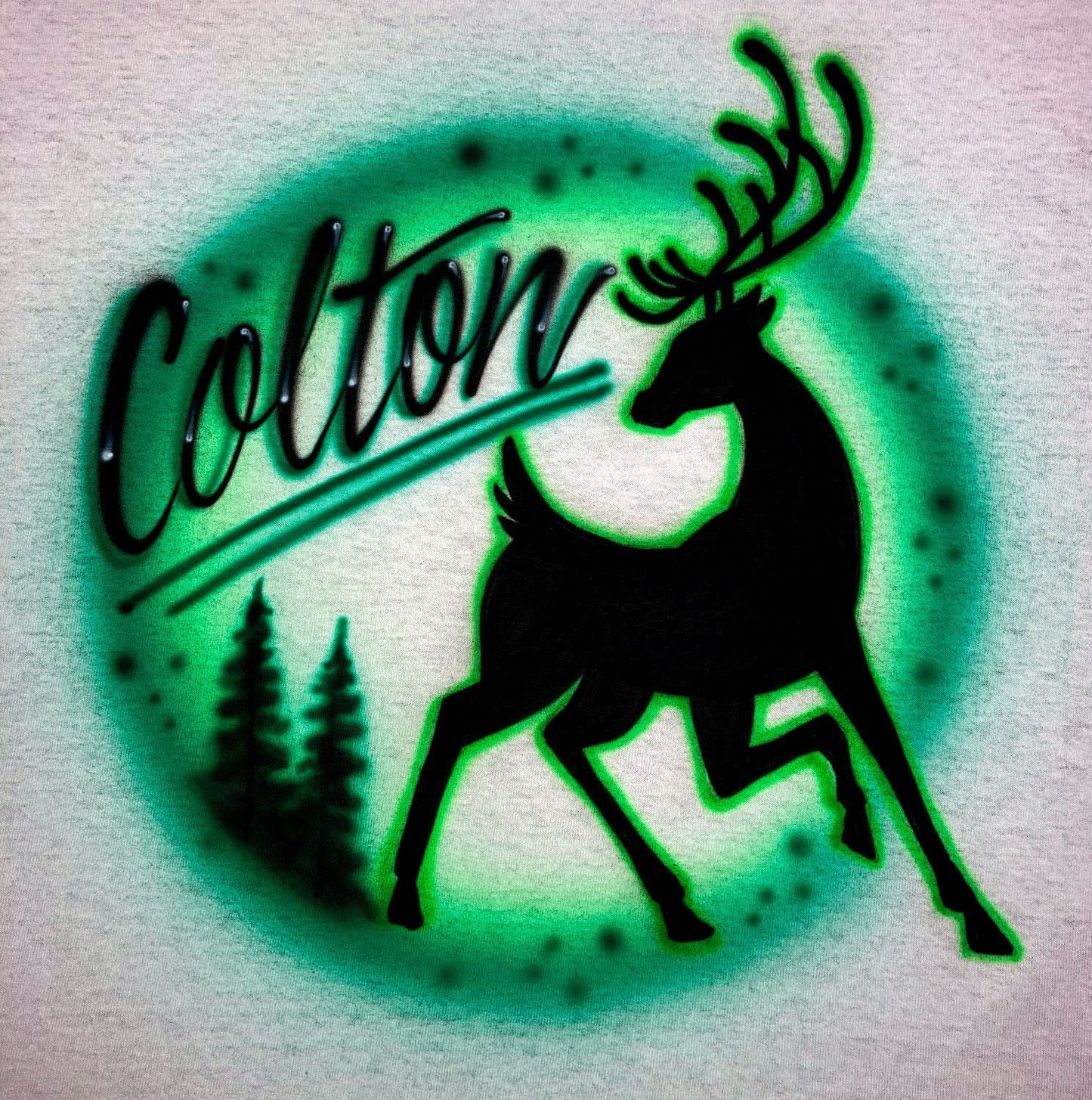 Airbrushed T-shirt * Running Deer * Your Name/Word
