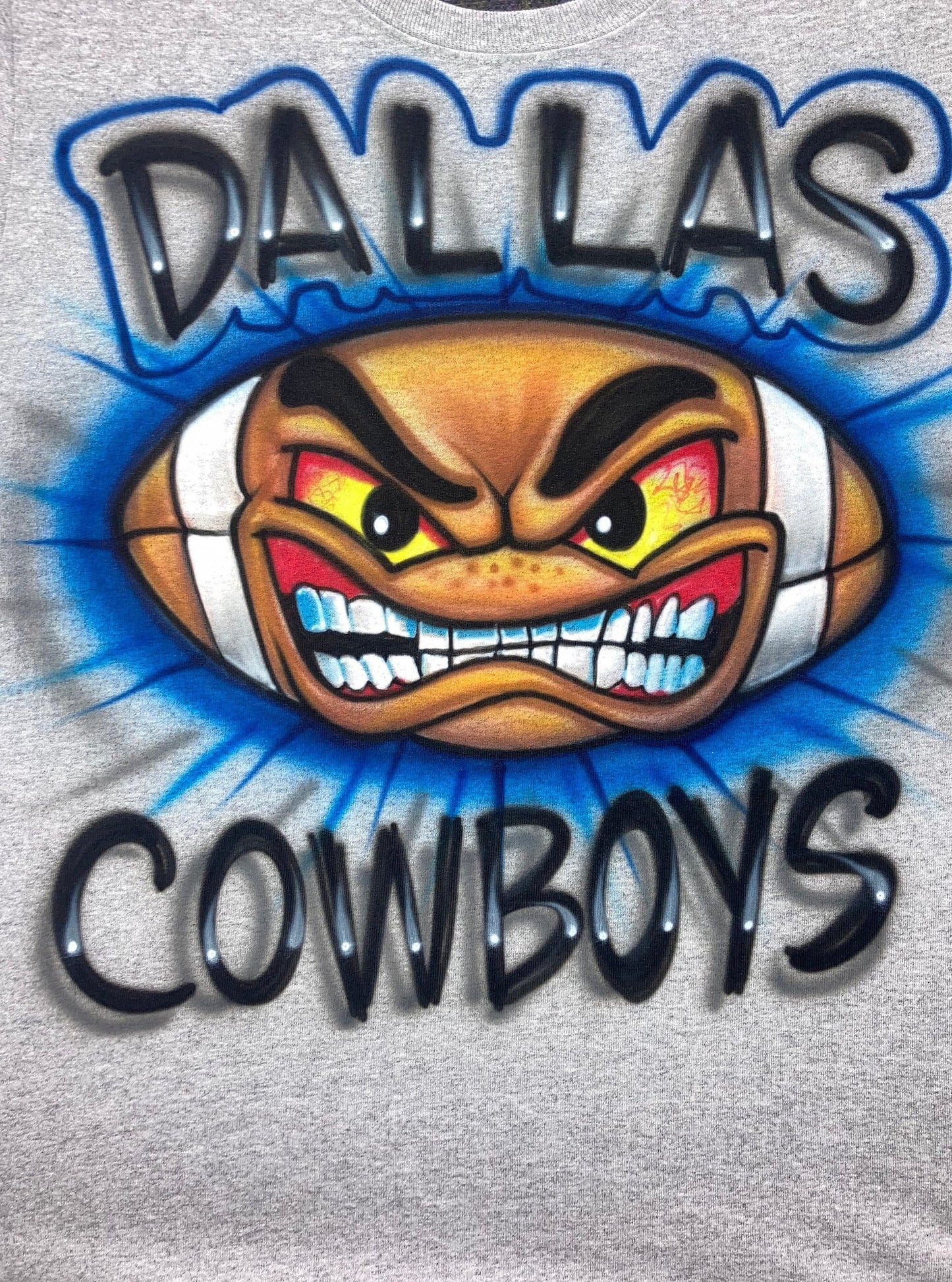 Airbrush T-shirt -Football - Your Team - Your Jersey Number Option