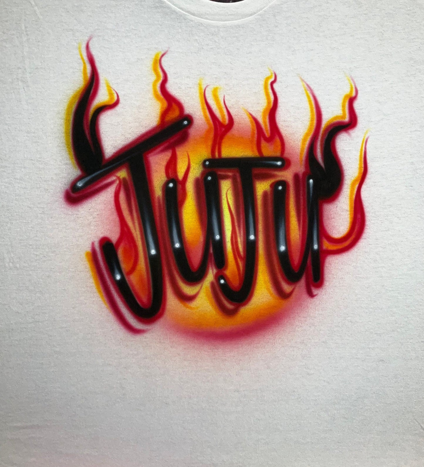 Airbrush T-shirt * Flame * Your Word * Your Colors * favorite player