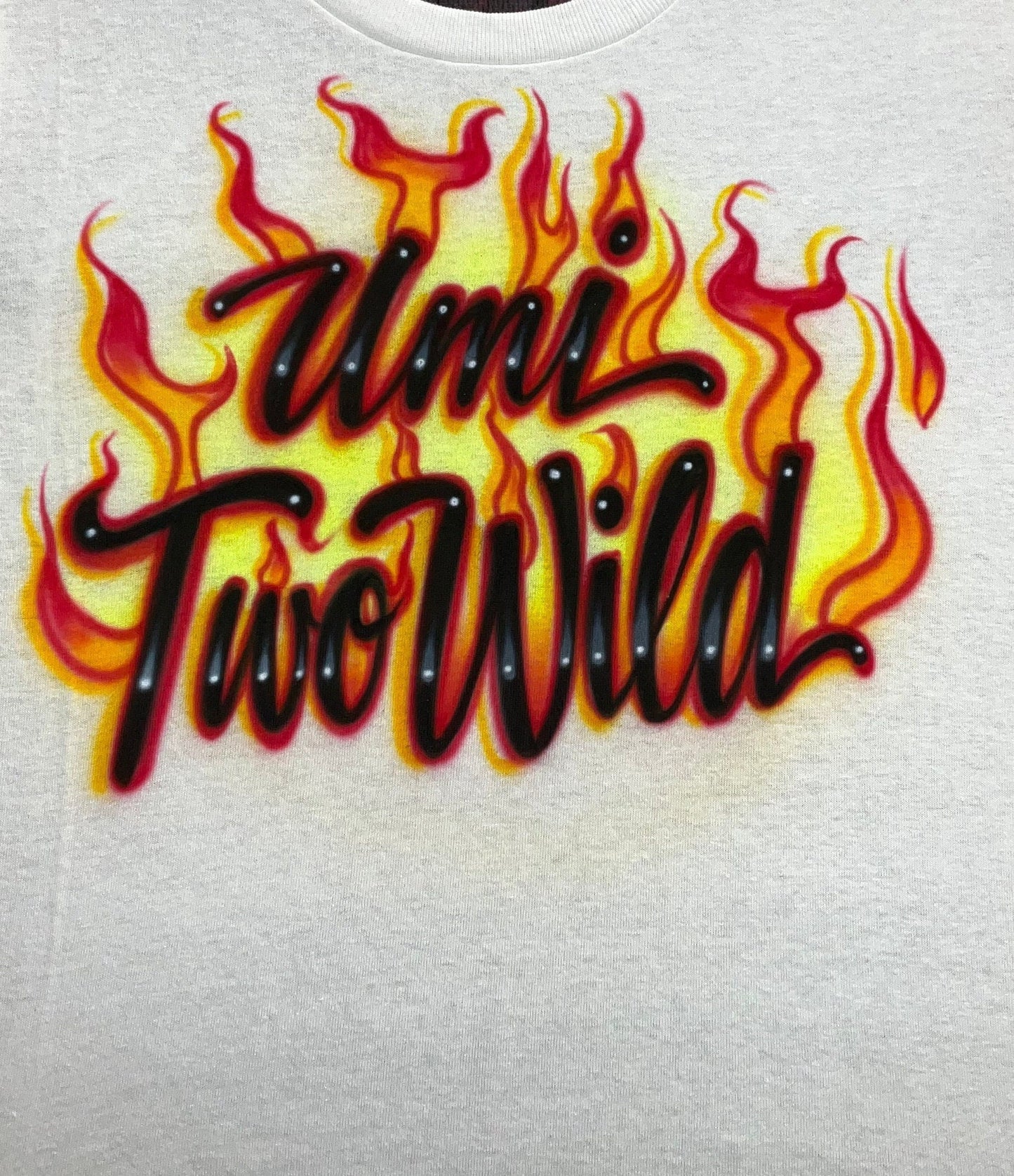 Airbrush T-Shirt * Flames * Two Lines * Fire * You Choose Color * Blaze *