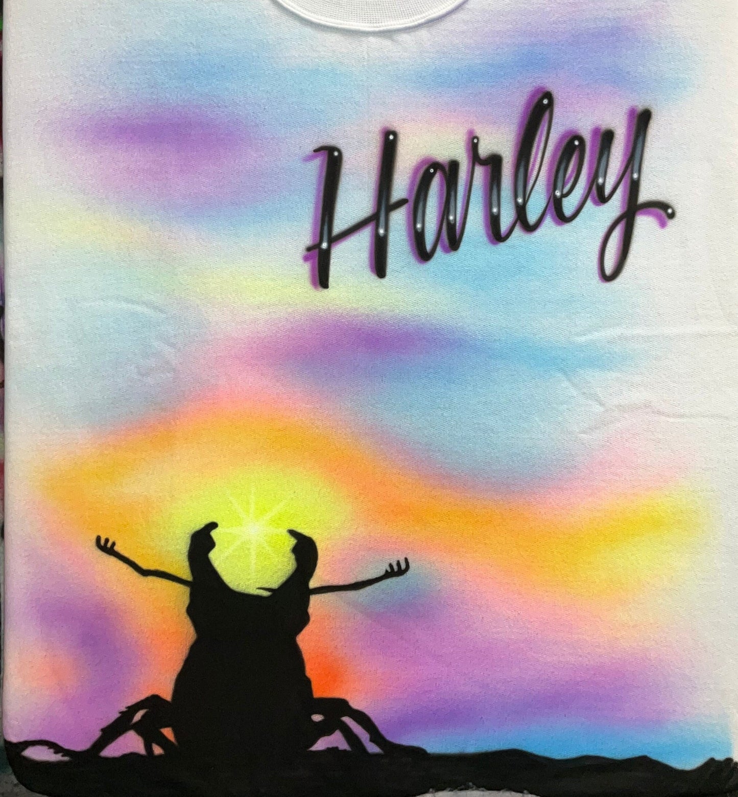 Airbrush T-Shirt - Stag - Buck - Beetle - Sunset - Your Word