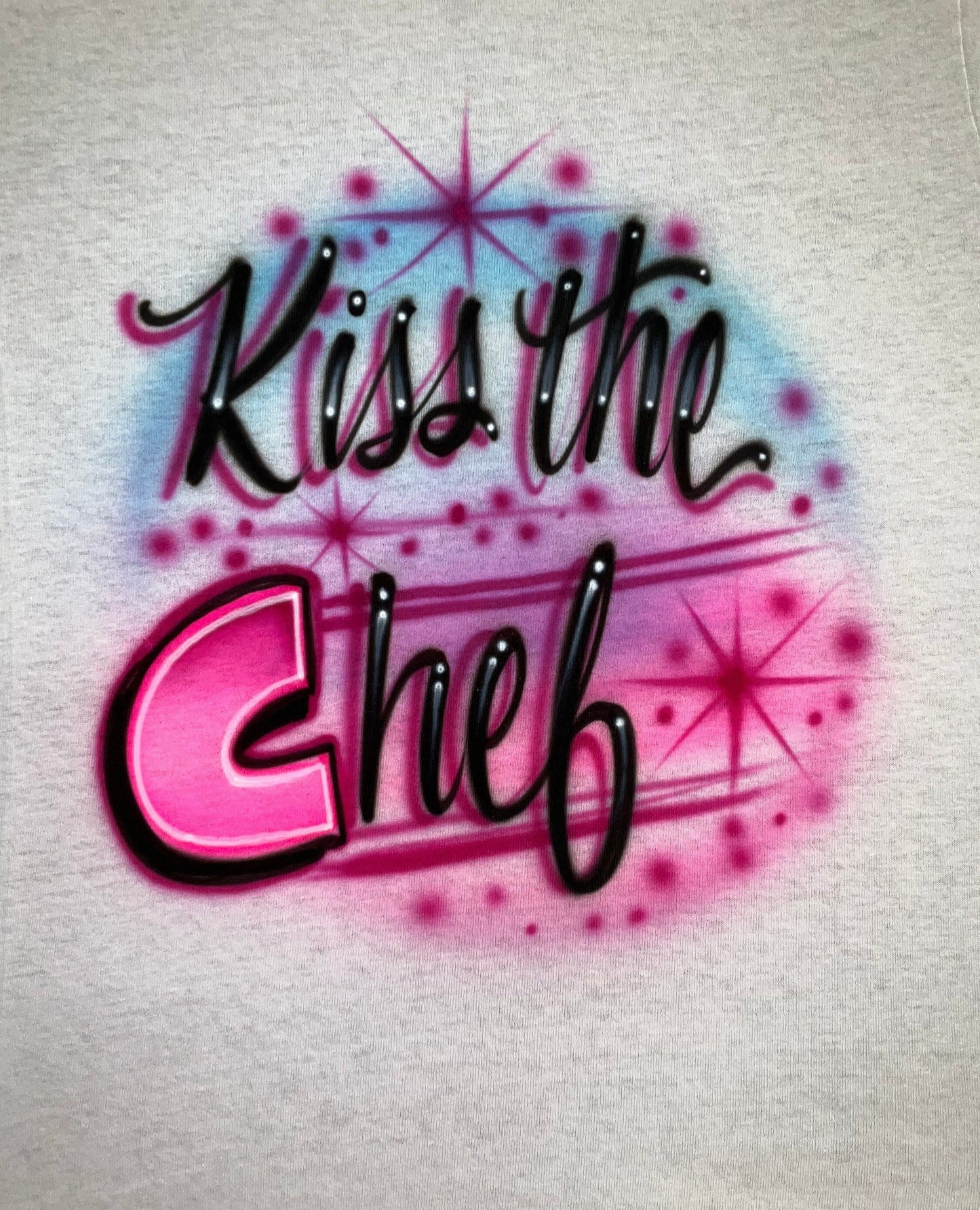 Airbrush T-shirt - Kiss the Chef - You choose colors
