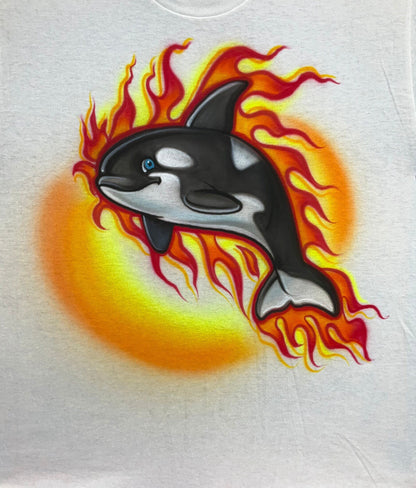 Airbrush T-Shirt - Orca - Flames